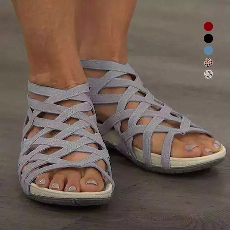 Holle Romeinse gladiatorsandalen met ronde neus