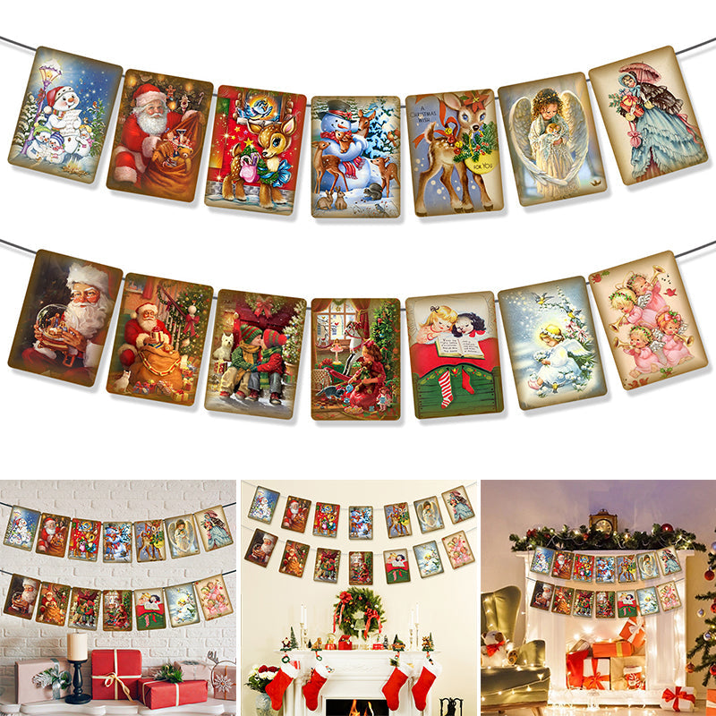 Kerstbanner in vintage stijl